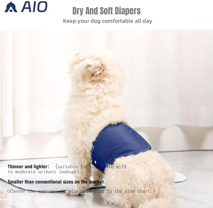 Washable Reusable Dog Diapers Male Breathable Belly Bands for Male Dogs Dog Diapers with Nappy XL (3 Pack)