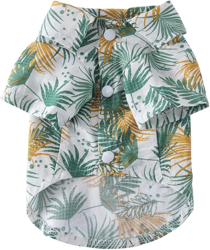Tangpan Daisy Tropical Print Pet Dog Shirt Puppy Summer Hawaiian Beach Polo Shirts Clothes (Z White,XS)