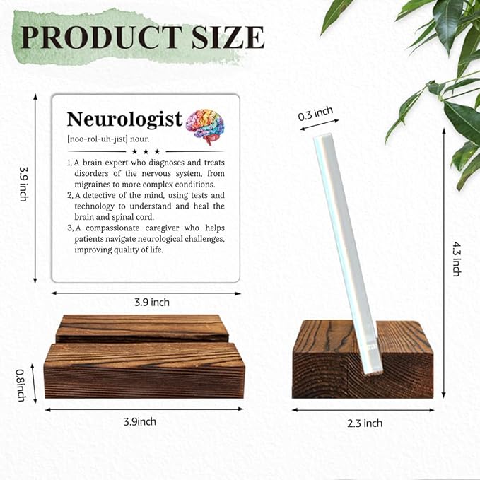 Neurologist Definition Acrylic Sign with Wood Stand, Neurologist Therapist Thank You Gifts, Appreciation Gifts for Neuro Surgeon, Neurology Desk Decor Sign, Neuroscience Nurses Week