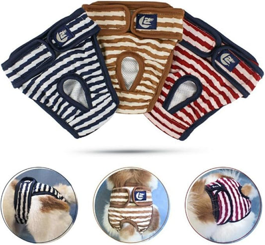 Didiseaon Pet Diapers with Tape, Washable Dog Diaper Sanitary Physiological Pants for Small Female Cat Dog Pet Clothes