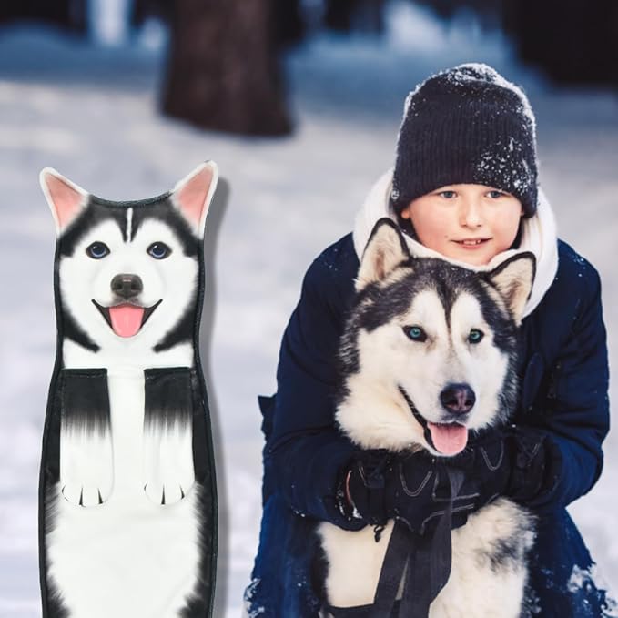 Husky Funny Hand Towels for Bathroom Kitchen Decor, Decorative Hanging Washcloths, Puppy Face Towels, Super Absorbent Soft Housewarming Gifts for Dog Lovers/Dog Mom