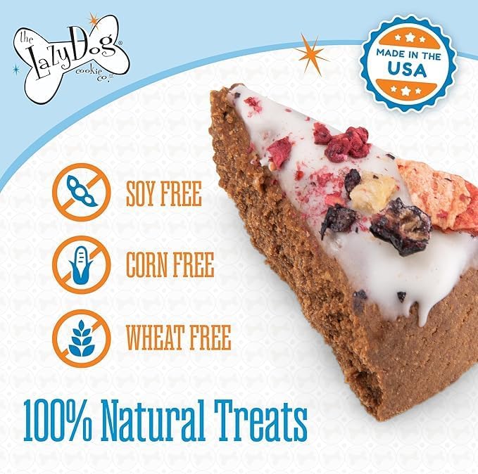 The Lazy Dog Cookie Co. Original Pup-Pie, Happy Adoption Day, Dog Celebration Treat, Gotcha Day, Pre-Sliced into 10 Dog Biscuits, Made in USA, 6 in., 5 oz. (Pack of 1)