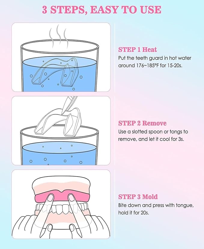 Anti Grinding Guard, Mouth Guard for Grinding Teeth at Night, 2 Color Night Guards for Teeth Grinding, Mouth Guard for Sleeping, Mouthguards for Grinding of Teeth, 4 Pcs/2 Sizes
