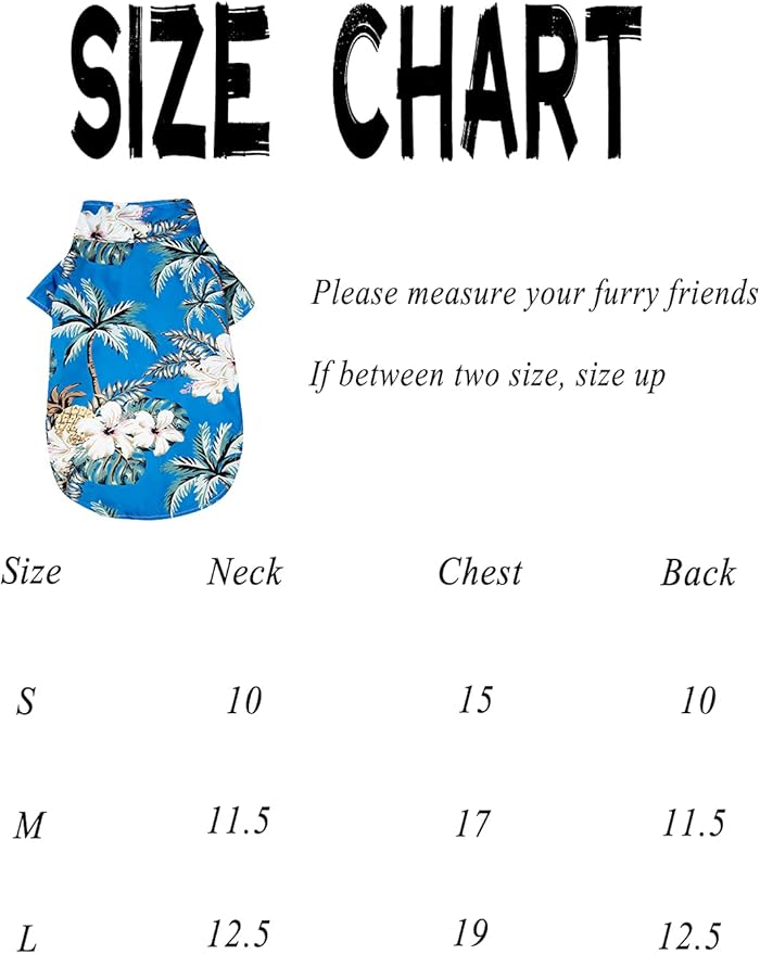 Hawaiian Dog T Shirts Pet Summer Clothes Cat Sunglasses Funny Straw Hat Kitten Costumes with Gold Chain Collar (Medium,Blue)