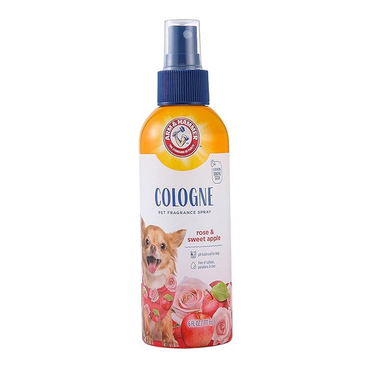 Arm & Hammer for Pets Cologne Pet Fragrance Spray for Dogs with Deodorizing Baking Soda, Rose and Sweet Apple Scented Dog Spray, 6 Ounces