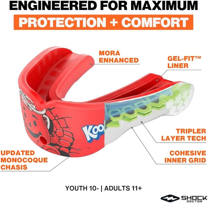 Shock Doctor, Gel Max Power Flavor Mouth Guard, Football, Lacrosse, Hockey, MMA, Boxing, Youth & Adult