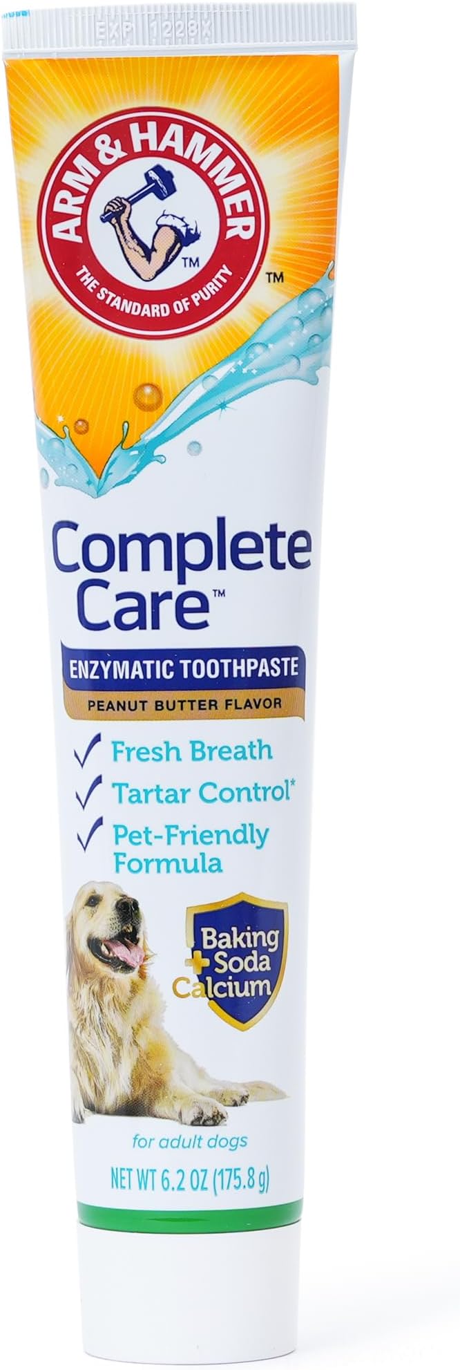 Arm & Hammer Complete Care Dog Dental Kit with Two Flavors: Chicken & Peanut Butter Enzymatic Dog Toothpaste, Toothbrush, & Finger Brush, Baking Soda + Calcium, 2.5oz Each