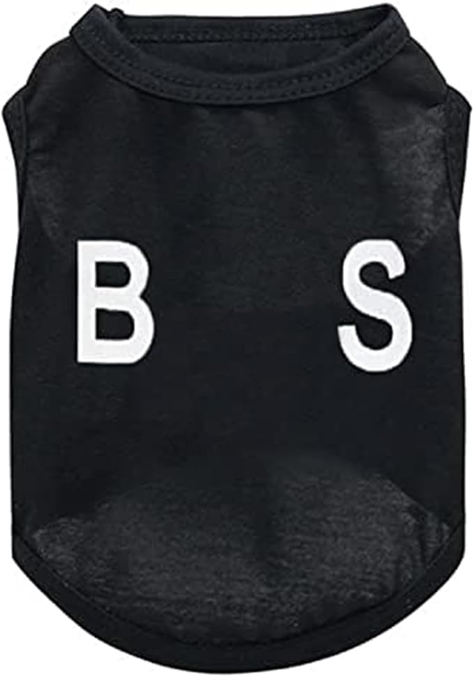 6-Pack Dog Boy Summer Shirts - Black, Sleeveless, Printed Pet Shirts for Small to Medium Dogs & Cats