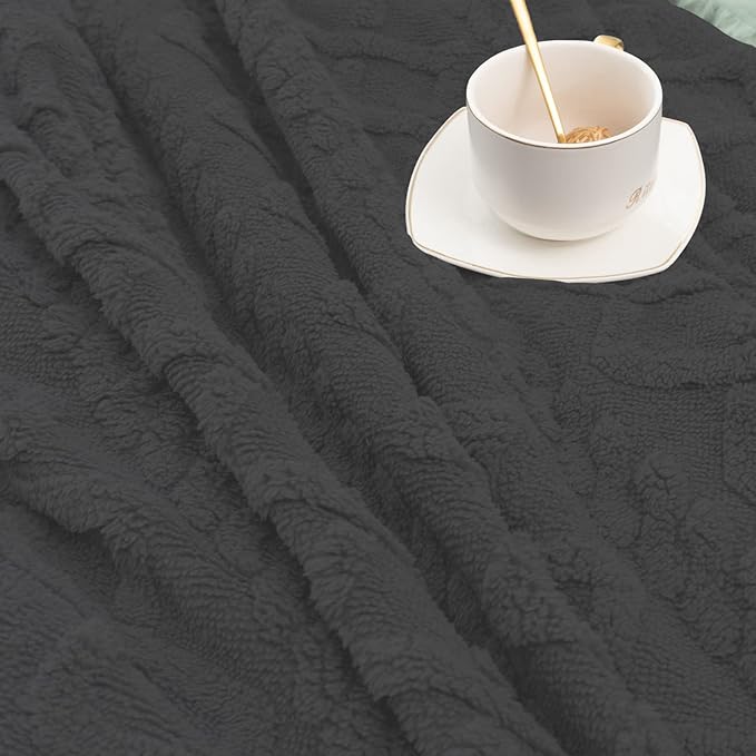 Easy-Going 80X118 inches Loveseat Sofa Cover, Jacquard Velvet Couch Slipcover for 2 Cushion Couch, L Shape Sectional Covers for Dogs, Washable Sofa Blanket, Furniture Protector for Pets, Dark Gray