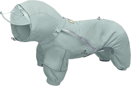 WOOFO Full-Coverage Dog Raincoat, Lightweight, Comfortable, Adjustable & Easy to Wear Dog Rain Jacket, Detachable Cap, Reflective Strip (Mint, Large)