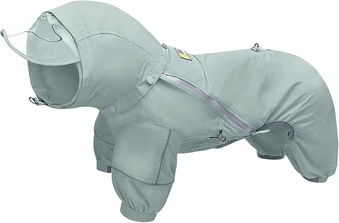 WOOFO Full-Coverage Dog Raincoat, Lightweight, Comfortable, Adjustable & Easy to Wear Dog Rain Jacket, Detachable Cap, Reflective Strip (Mint, 2XS)