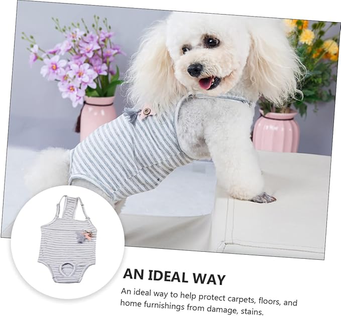 VILLCASE Female Dog Diapers Reusable Washable Dog Period Panties with Adjustable Suspenders Absorbent Pet Physiological Pants for Heat Cycle Size M 14.6X7.1 Inch
