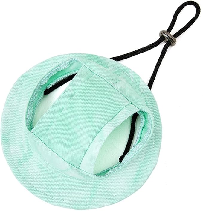 Round Brim Princess Hat Visor Hat Pet Dog Mesh Porous Sun Hat with Ear Holes for Small, Extra Small Dog Teddy, Pug, Chihuahua, Shih Tzu, Yorkshire Terriers, Papillon T-Green L