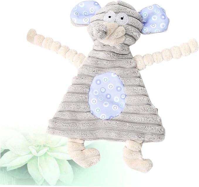 Dog Toys Corduroy Molar Pet Toys Sound for Chewing Playing Cute Stuffed Animal for Home and Grey