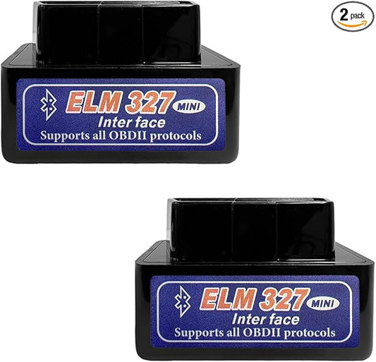 2 PCS OBDII Car Auto Diagnostic Scanner, ELM327 Automotive Bluetooth Scan Tool and Code Reader, Professional Car Bluetooth Engine Fault Code Reader, Universal Car Accessories (Black & Blue)