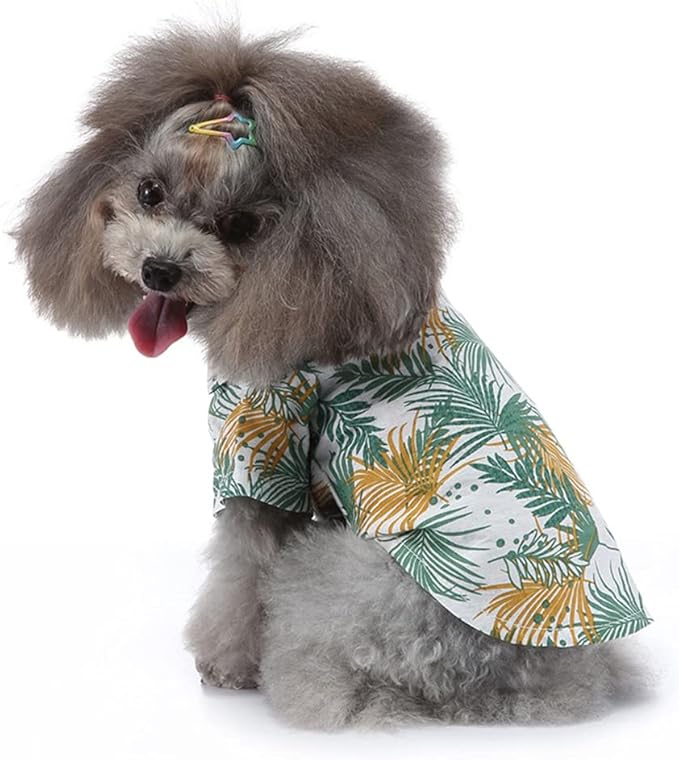 Tangpan Summer Pet Daisy Hawaiian Beach Plaid Print Shirts Clothes for Dog S05 White XL