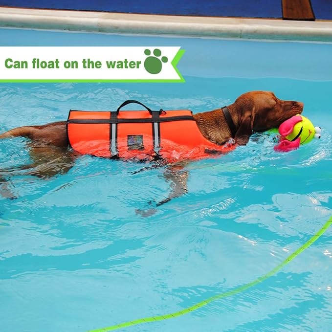 Vivifying Floating Long Dog Leash, 20ft Dog Training Leash for Swimming and Lake, Reflective Long Rope Lead with Soft Handle for Outside, Yard, Camping, Hiking and Beach (Green)
