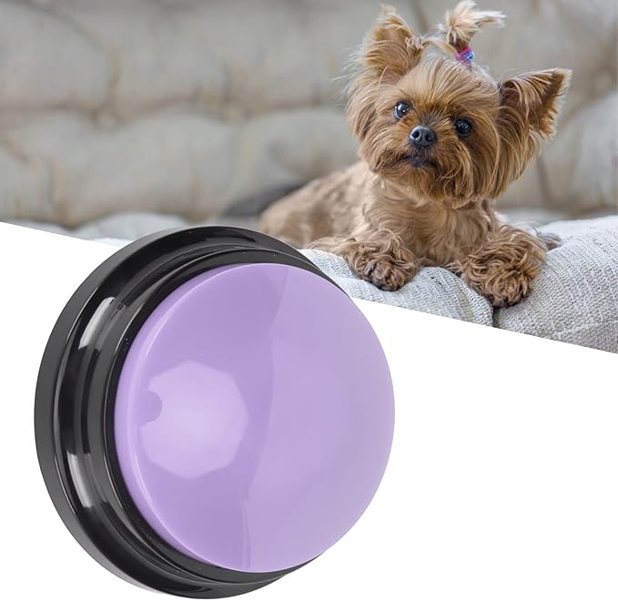 Dog Buttons for Communication,Voice Recording Button,Dog Communication Buttons Educational Recordable Dog Talking Button for Cat,Puppy,Pet Trainin 30 Second Voice Recording (Purple)