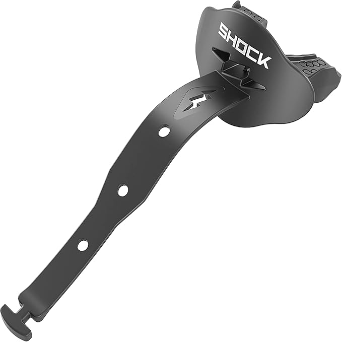 Shock Doctor Bolt Lipguard, Adult Mouth Guard Football with Strap. Mouthguard One Size Fits All