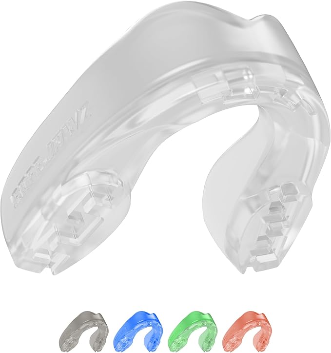 SAFEJAWZ Mouth Guard, Elements Dual Layer Mouthguard for Adults & Youth with Case, Easy Fit Remoldable Mouthpiece for Football, Boxing, Lacrosse, MMA, Basketball & All Contact Sports