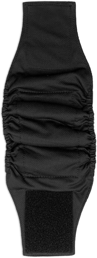 Paw Inspired 3-Count Reusable Male Dog Wraps, Washable Diapers for Male Dogs, Belly Bands for Incontinence, Surgery, Male Marking (XS Size, Black Color with Black Lining, Pack of 3)