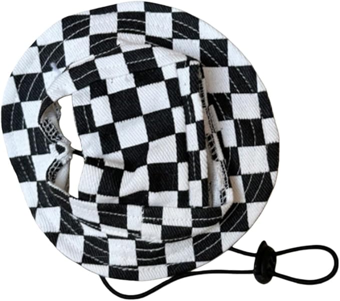 Round Brim Princess Hat Visor Hat Pet Dog Mesh Porous Sun Hat with Ear Holes for Small, Extra Small Dog Teddy, Pug, Chihuahua, Shih Tzu, Yorkshire Terriers, Papillon U-Black S