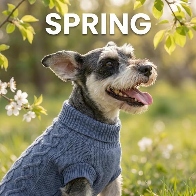Small Dog Clothes, Warm Dog Pullover Sweater, Cold Weather Cable Knitwear for Chihuahua, Bulldog, Dachshund, Pug, Yorkie, Outfits for Small Dogs (Dark Blue XS)
