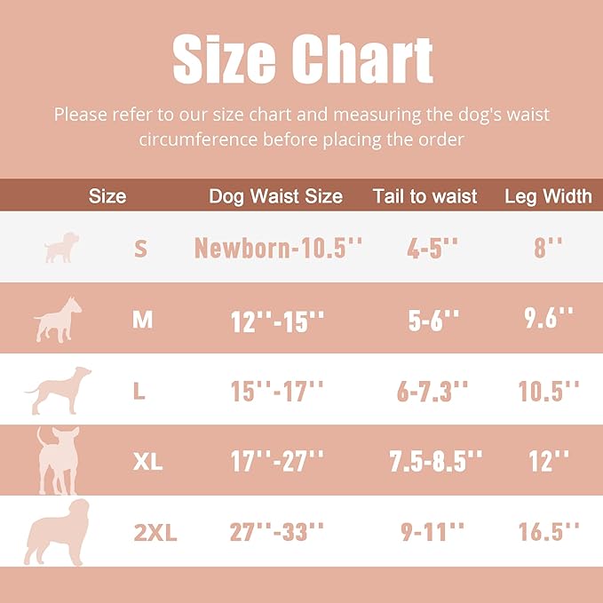 Female Dogs Diapers Belly Bands, Washable Reusable Female Doggy Wraps Panties for Doggie Puppy Pooping Potty Training Heat Incontinence Marking Pañal para Perro Pink Brown Purple Medium