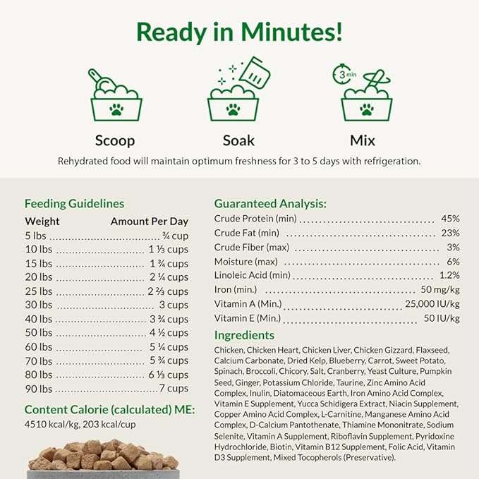 ULTIMATE PET NUTRITION Nutra Complete, 100% Freeze Dried Raw Veterinarian Formulated Dog Food with Antioxidants Prebiotics and Amino Acids (3 Pound (Pack of 4), Chicken)