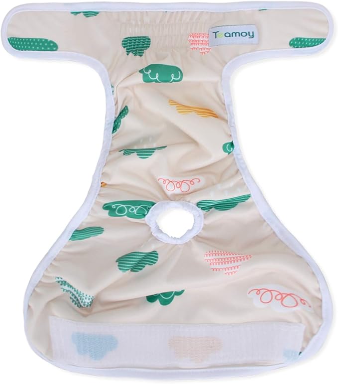Teamoy Female Dog Diapers for Heat 4-Pack, Reusable Dog Period Diaper Wraps for Incontinence, Training & Housebreaking,L1