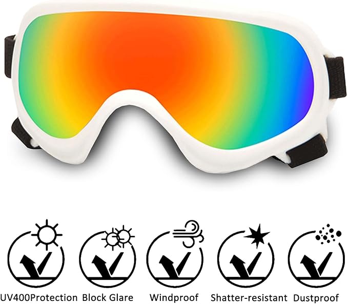 Dog Sunglasses,Doggles Anti-UV Protection, Pet Sunglasses with Adjustable Strap, Suitable for Motorcycle Car Driving Bike Riding Hiking Swimming Wind Dust Fog Dog Eye Protection
