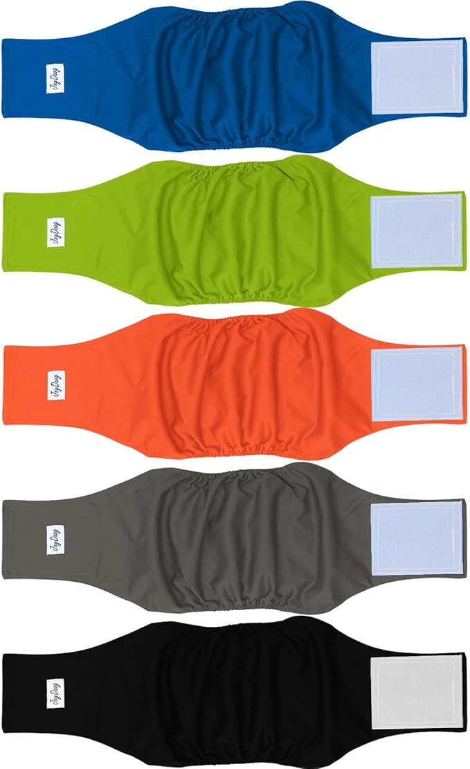 Reusable Dog Belly Bands for Male Dogs Diapers,5 Pack Premium Washable Dog Diapers Male Doggie Nappies Wrap,XXL