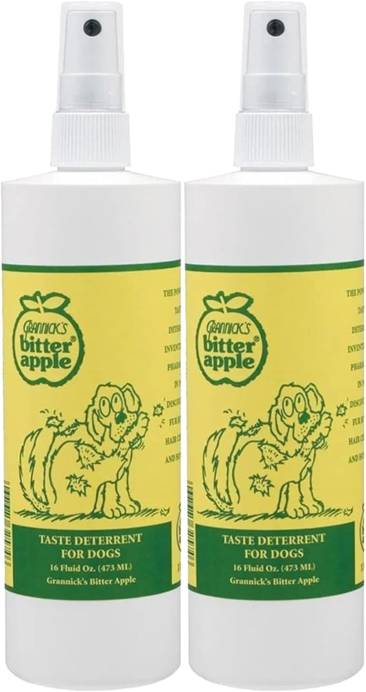 Grannick's Bitter Apple Taste Deterrent Spray Bottle for Dogs, 16 Ounces. Pack of 2