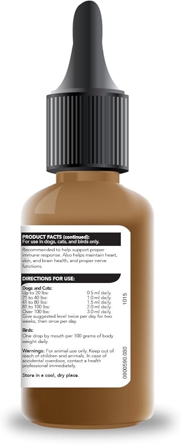 VetriScience DMG Immunity Health Easy-Dose Liquid, Immune Support Supplement for Cats and Dogs, Hypoallergenic, Support Performance, Stamina, Immune Response, (Dimethylglycine), 30 ml