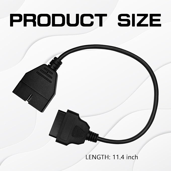 OBD1 Scanner, OBD1 to OBD2 GM Adapter, OBD 1 Scanner Cable Code Reader OBD1 12 Pins to OBD2 OBD II 16 Pins Socket Scan Diagnostic Extension Tool Cable Connector Replacement for GM Popular
