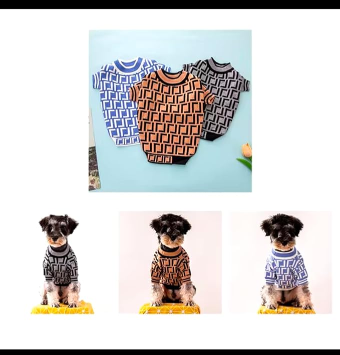 Luxury Dog Sweater – Soft Knit Designer Pet Outfit for Small Dogs & Puppies, XS–L, Stylish Warm Clothing for Yorkies, Chihuahuas, Dachshunds, Maltese, French Bulldog
