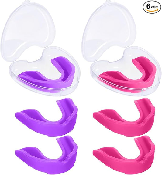 BBTO 6 Pcs Youth Kids Mouth Guard for Sports, Boys Girls Mouth Guard with Case, Mouthguard for Wrestling Boxing Basketball Hockey Football