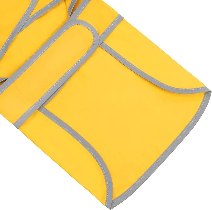 Dog Raincoat for Medium Dogs Waterproof Jacket Hooded Rain Coats with Reflective Strips Leash Hole & Poncho Adjustable Fit (Yellow,M)