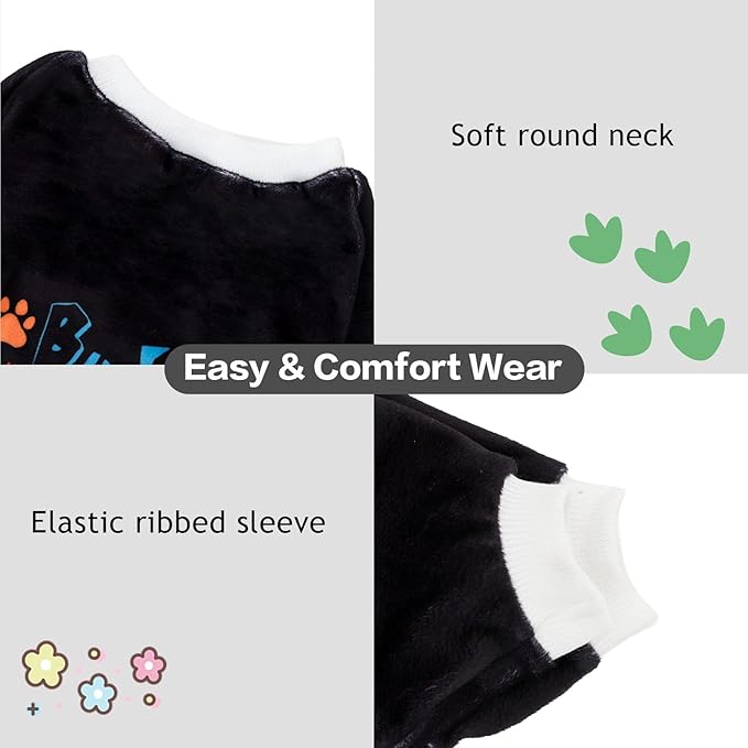 CuteBone Soft & Stretchy Dog Pajamas Buddy is Best Partner - Cozy Pet Jammies Breathable Jumpsuit for Small Dogs - All-Season Comfy Outfit Easy-On Pullover Design - Keeps Pets Warm & Comfortable P342L