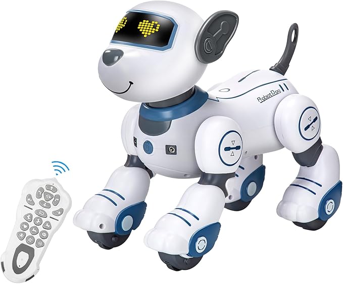 Remote Control Robot Dog Toy: Programmable Robotic Puppy for Kids Smart Interactive Robot Pet Dog Dancing Singing Stunt Animal Toy for Toddler Toys 3-8 Year Gift