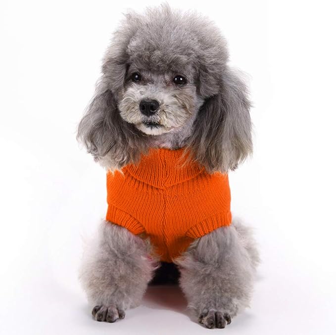 Warm Classic Turtleneck Pet Sweater - Cute Winter Dog & Cat Coat - Small, Medium, Large - Christmas Sweater for Girls & Boys