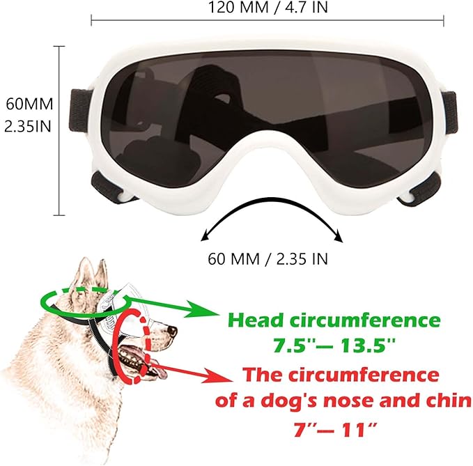 Dog Sunglasses,Doggles Anti-UV Protection, Pet Sunglasses with Adjustable Strap, Suitable for Motorcycle Car Driving Bike Riding Hiking Swimming Wind Dust Fog Dog Eye Protection