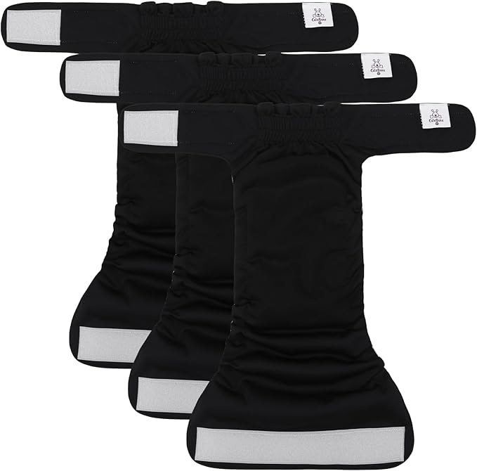 CuteBone Washable Dog Diapers Female No Tail Hole 3 Pack Reusable Doggie Period Training Pants for Docked-Tail Frenchie French Bulldog Boston Terrier Without Tail WWD21S