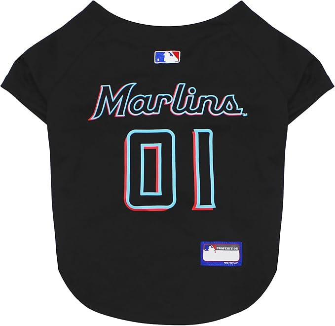 Official MLB Miami Marlins Pet Jersey for Dogs & Cats, Size X-Large - Stylish Baseball Jersey for Your Furry Fan- Show Off Team Spirit with The Perfect Fan Apparel Gear for Pet, Dog & Cat