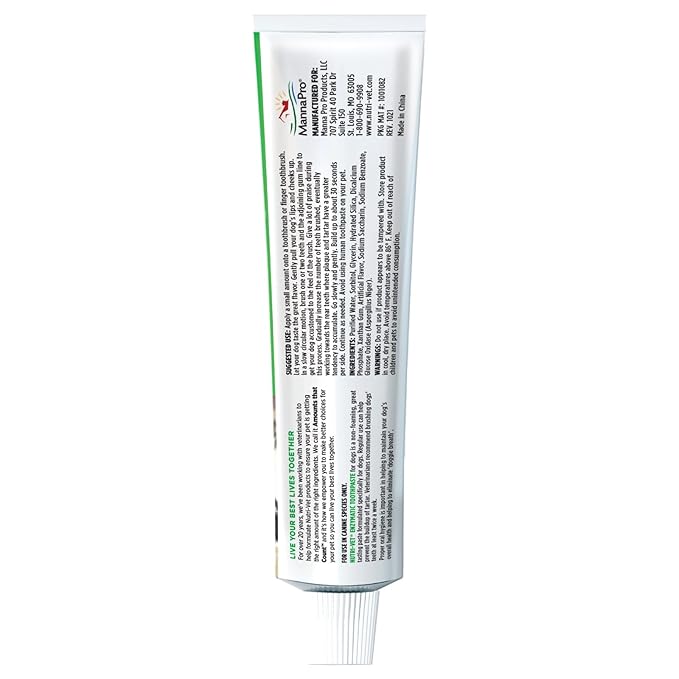 Nutri-Vet Enzymatic Dog Toothpaste, Plaque Remover for Teeth, Dog Breath Freshener, Tooth Whitening, Puppy Essentials, Made in the USA, Non-Foaming Chicken Flavor, 2.5 oz