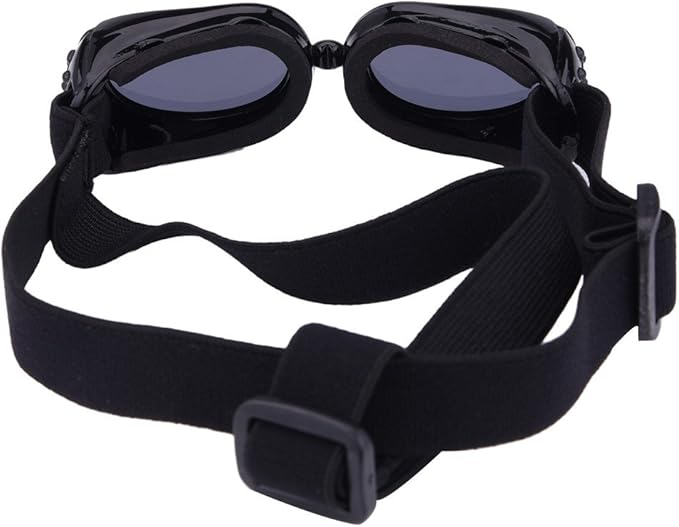 Outdoor Dog Sunglasses Anti-UV Eye Protection Goggles Waterproof Windproof Anti-Fog for Small Pet Puppy Cat (Black)