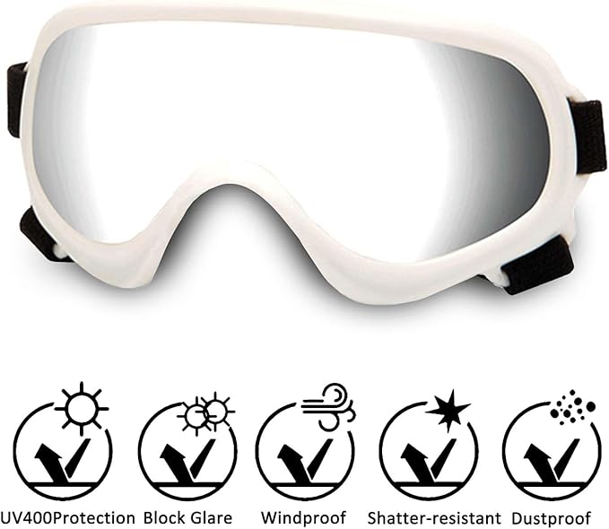 Dog Sunglasses,Doggles Anti-UV Protection, Pet Sunglasses with Adjustable Strap, Suitable for Motorcycle Car Driving Bike Riding Hiking Swimming Wind Dust Fog Dog Eye Protection