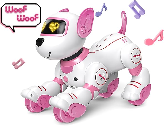 Robot Dog Toy for Kids 3-12: Remote Control Interactive Robot Puppy with Touch & Follow, Programmable Tricks, Dancing & Walking, Birthday Gift for Smart Boys & Girls