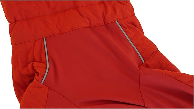 Warm Dog Coat Double Layers Dog Vest, 4 Legs Covered Windproof Waterproof Reflective Warm Dog Vest Outdoor Skating Dog Costume for Small Medium Large Dogs Orange S