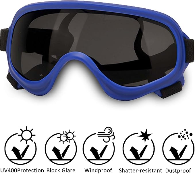 Dog Sunglasses,Doggles Anti-UV Protection, Pet Sunglasses with Adjustable Strap, Suitable for Motorcycle Car Driving Bike Riding Hiking Swimming Wind Dust Fog Dog Eye Protection